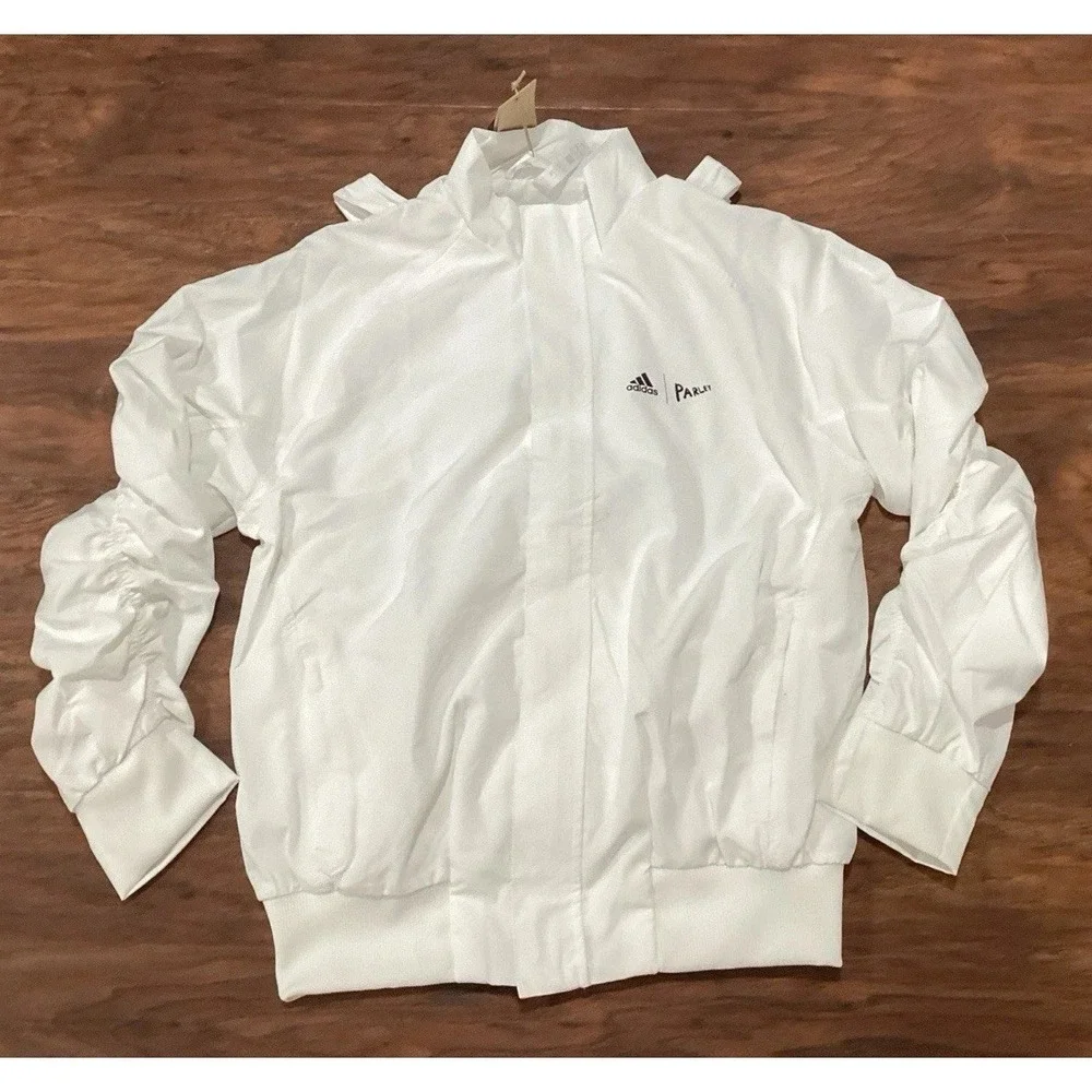 Men's Size Medium Adidas London Parley Tennis Jacket Full Zip AeroReady White